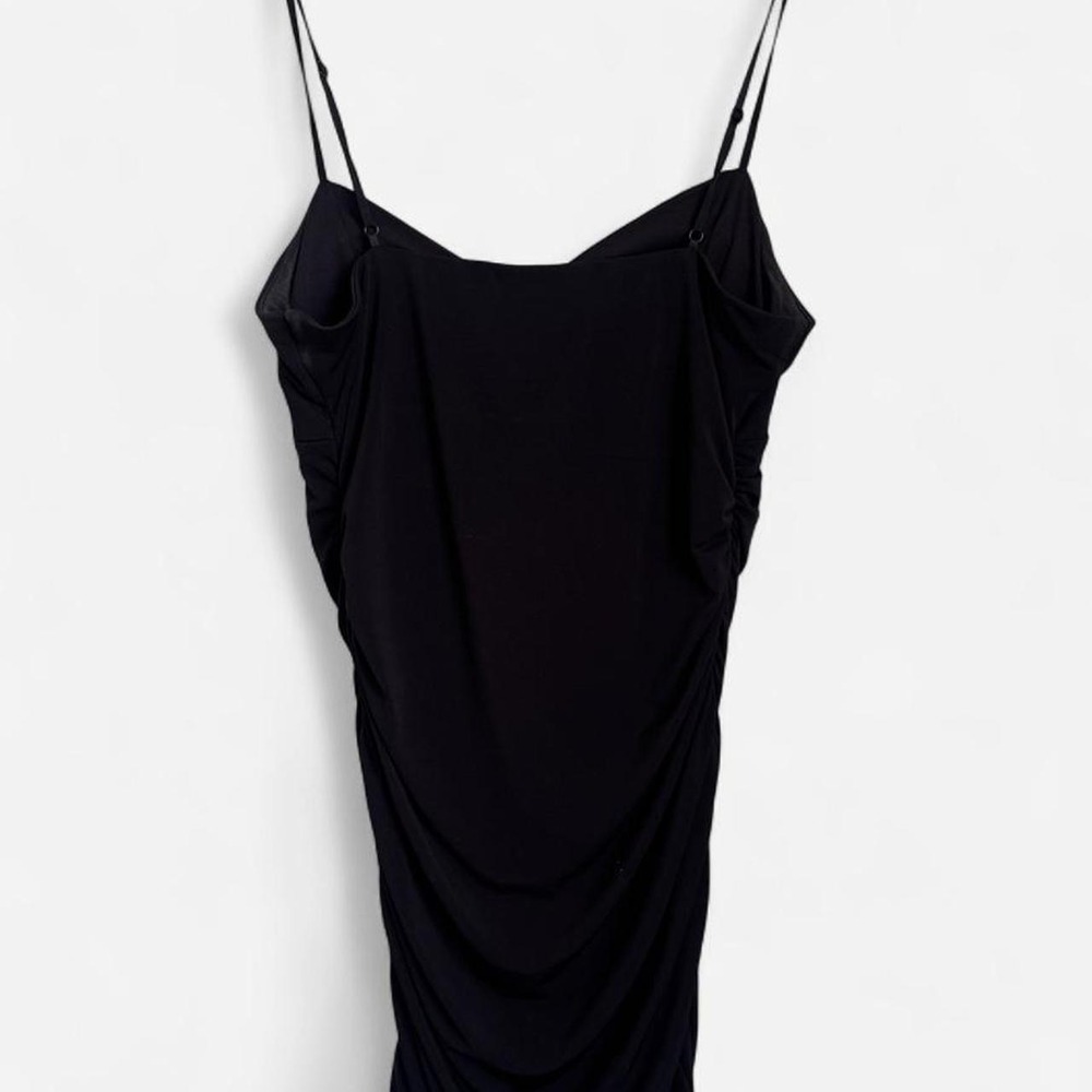 Emerald Sundae Black Cowl Neck Ruched Mini Dress XL - Picture 2 of 5